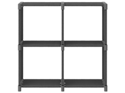 Unidade de prateleiras 4 cubos 69x30x72,5 cm tecido cinzento MAISON EXCLUSIVE
