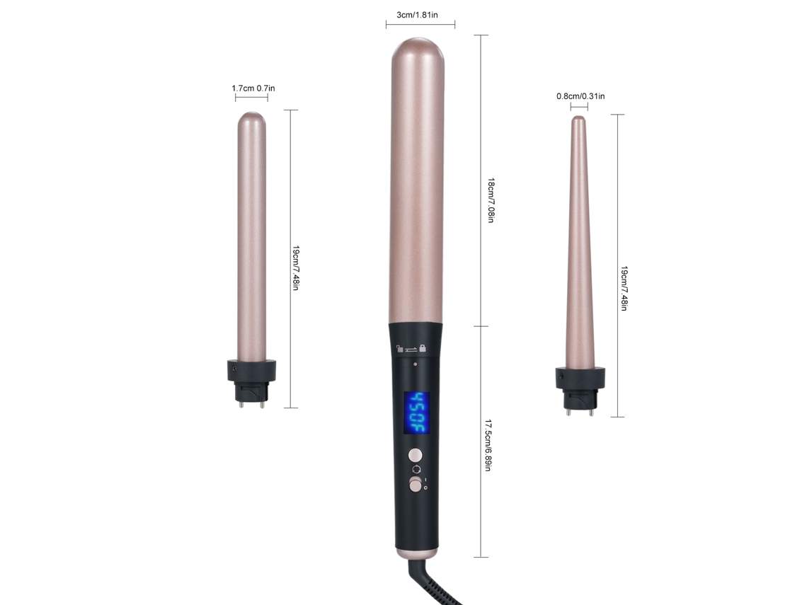 2026 kit de Rizador de Cabelo 3 em 1, Rizador Elétrico com Temperatura Ajustável, Antiaderente, Antistático e Aquecimento Rápido