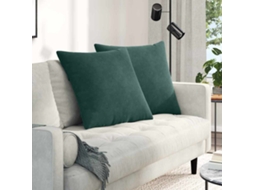 Vidaxl Travesseiros De Sofá 2 Pcs Verde Escuro 60 X 60 Cm