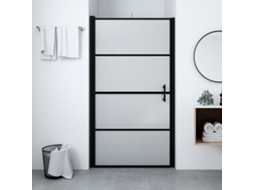 Vidaxl Porta De Chuveiro Vidro Fosco Temperado 100x178 Cm Preto