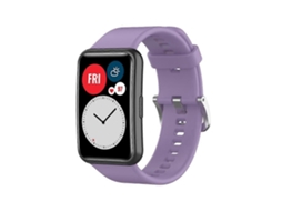 Pulseira De Silicone Prateada Com Fivela De Aço Para Huawei Watch Fit Special Edition