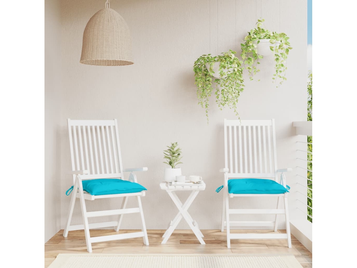 Vidaxl Almofadões De Cadeira 2 Pcs 50x50x7 Cm Tecido Oxford Turquesa