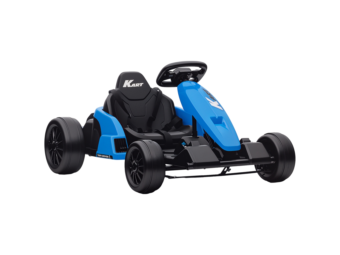 24v Elétrico Kart, Modo Drift, Assento Ajustável, 5-punkt-cinto De Segurança, Função De Música, 6-12 Anos Azul