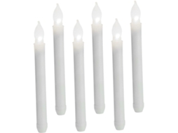 Conjunto de 6 Velas Cônicas de Led Sem Chama para Decoração de Casamentos, Festas e Uso Doméstico, com Luz Quente. SFUSHOS