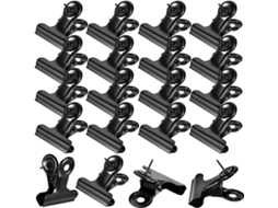 Conjunto de 30 Tachininhas de Metal Preto com Clipe Supvox para Decoração Escolar, Organizador Multiuso para Projetos Escolares