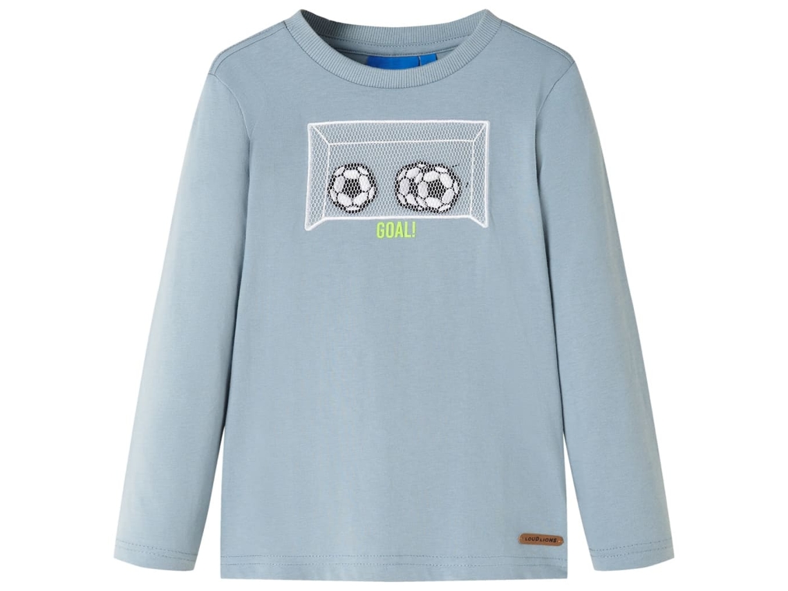 T-shirt De Manga Comprida Para Criança Azul-claro 128
