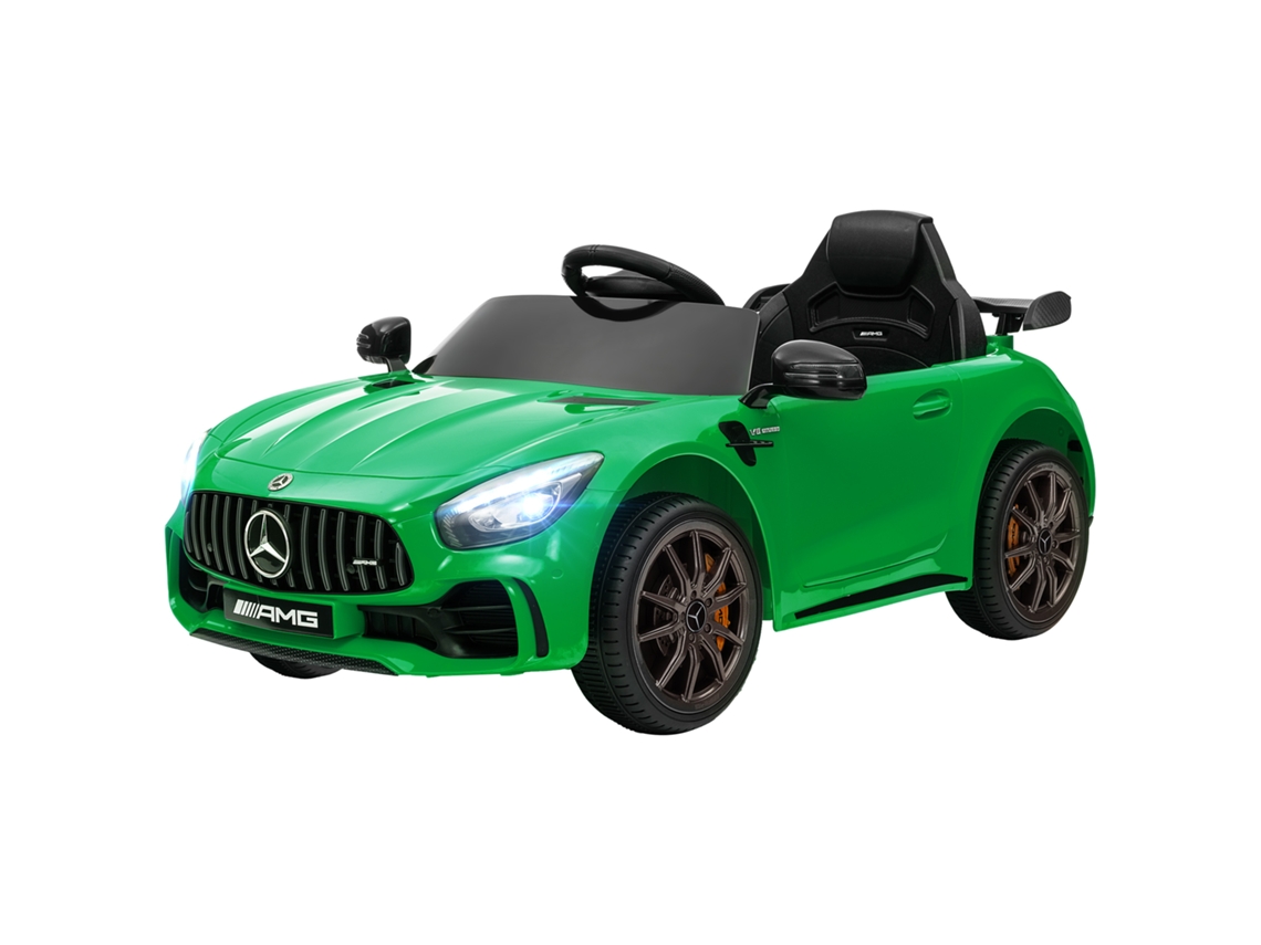 Carro Elétrico Infantil Mercedes Benz AMG GTR S/MARCA, 12v, controle remoto, faróis, buzina, música, verde, para +3 anos