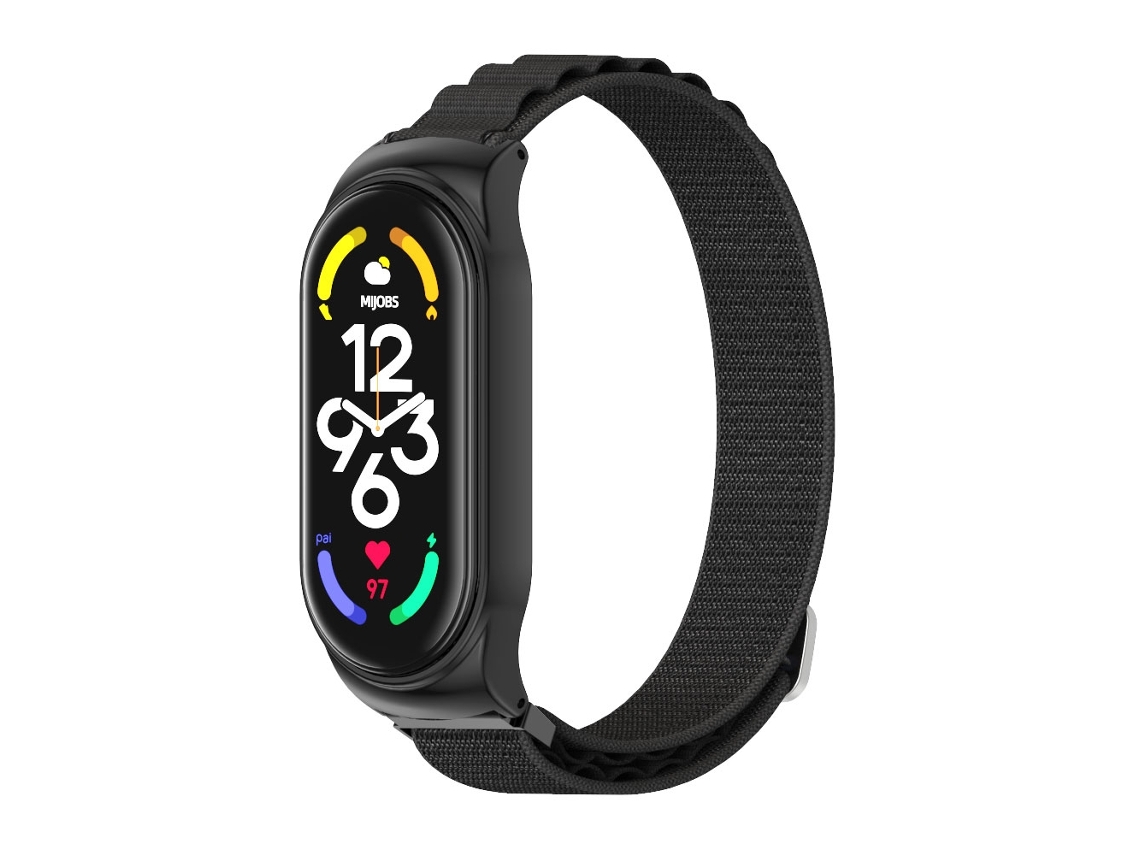 Bracelete de Smartwatch para Xiaomi Mi Band 7 / 7 NFC MIJOBS CS Nylon respirável (preta)