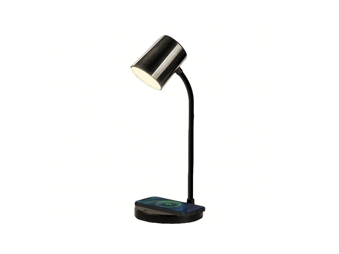 Candeeiro de Mesa Multifunção com Bluetooth Carregador Sem Fios e Luz Led Preto SSTRWGOOD