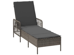 Espreguiçadeira Cinza e Cinza Escuro Vime Pe MAISON EXCLUSIVE (55x200x92 cm)