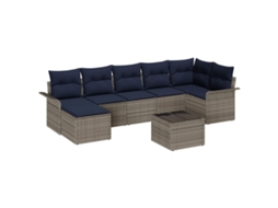 Maison Exclusive - Conjunto De Sofá De Jardim 8 Pcs Cinzeto Vime Pe