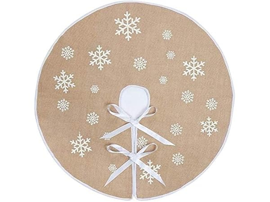 Saia para Árvore de Natal, 75 Cm, Manta Malha Vermelha com Padrão Flocos de Neve, Decoração, Ergonômico, Uso Diário STELASPLEN