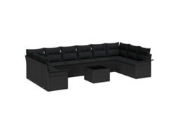 Maison Exclusive - Conjunto De Sofá De Jardim 11 Unid. Bege Vime Pe