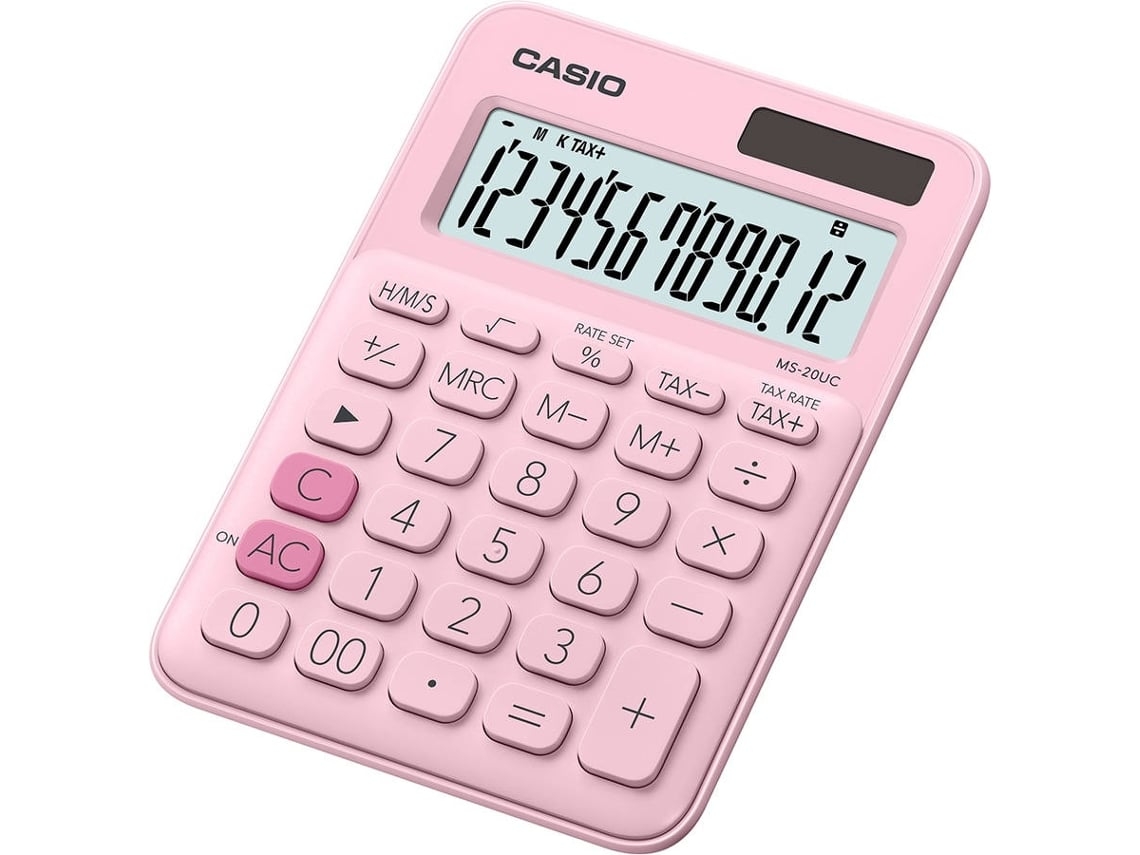 Calculadora Básica CASIO MS20UCPK Rosa (Outlet Grade A - 12 dígitos)