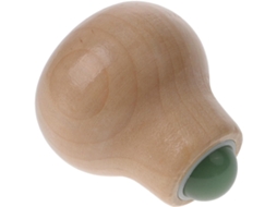 Rolo facial em aço inoxidável e madeira, compacto e com capa confortável.