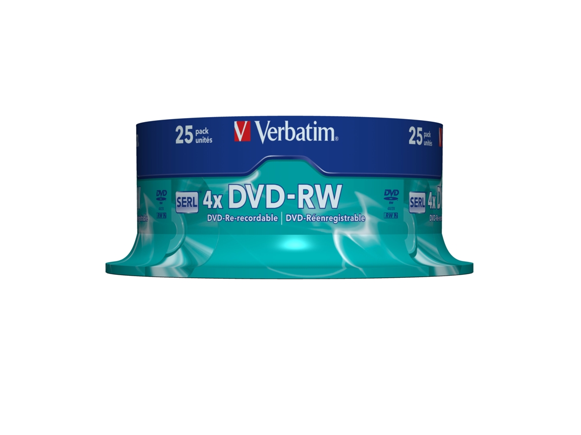 DVD RW Prata Fosco 4,7 GB 25 Unidades Verbatim