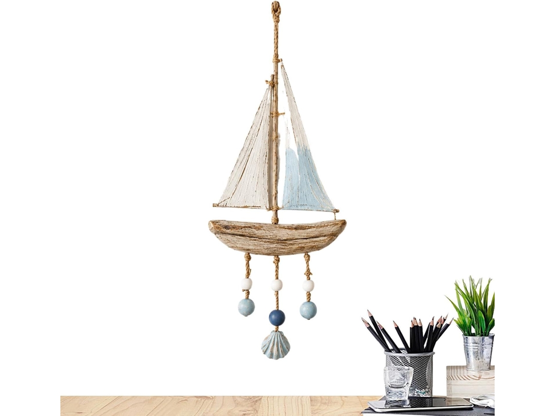 Decoração De Parede Com Tema De Praia, Ornamento Náutico De Madeira Com Luzes Led |