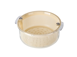 Conjunto de escorvão de cozinha com cesta rotativa dupla camada para lavar frutas e legumes branco S/MARCA
