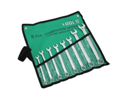 Conjunto De Chaves De Combinação 8-19mm Aço Cr V Polido 8 Peças Chave Dupla Uso