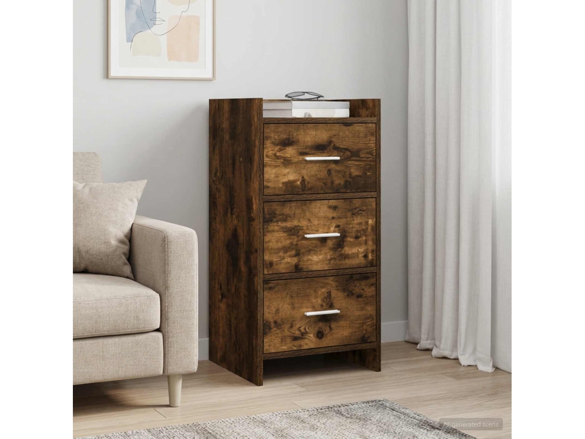 Vidaxl Buffet Carvalho Fumado 40 X 36 X 80 Cm Derivados De Madeira