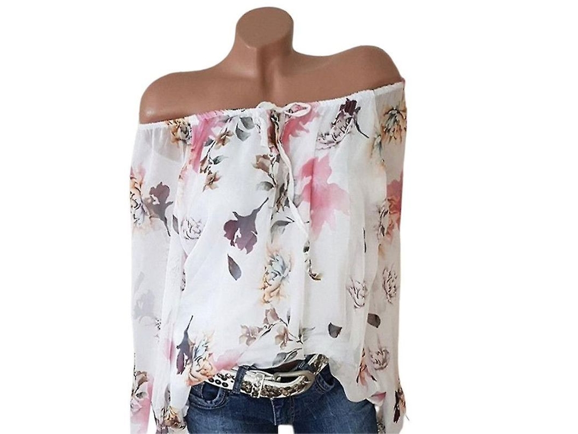 2026 blusa Floral de Tamanho Grande para Mulher com Cordões Casual Túnica Solta Camisetas Tamanho S 5xl