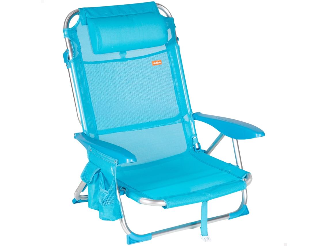 Aktive Cadeira De Praia Baixa Dobrável Multiposições 51x45x76 Cm Azul