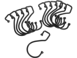 Conjunto De 12 Ganchos Decorativos Pretos Ferro Para Cortina