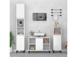 Vidaxl Móvel P/ Lavatório 80x33x60 Cm Deriv. Madeira Branco Brilhante