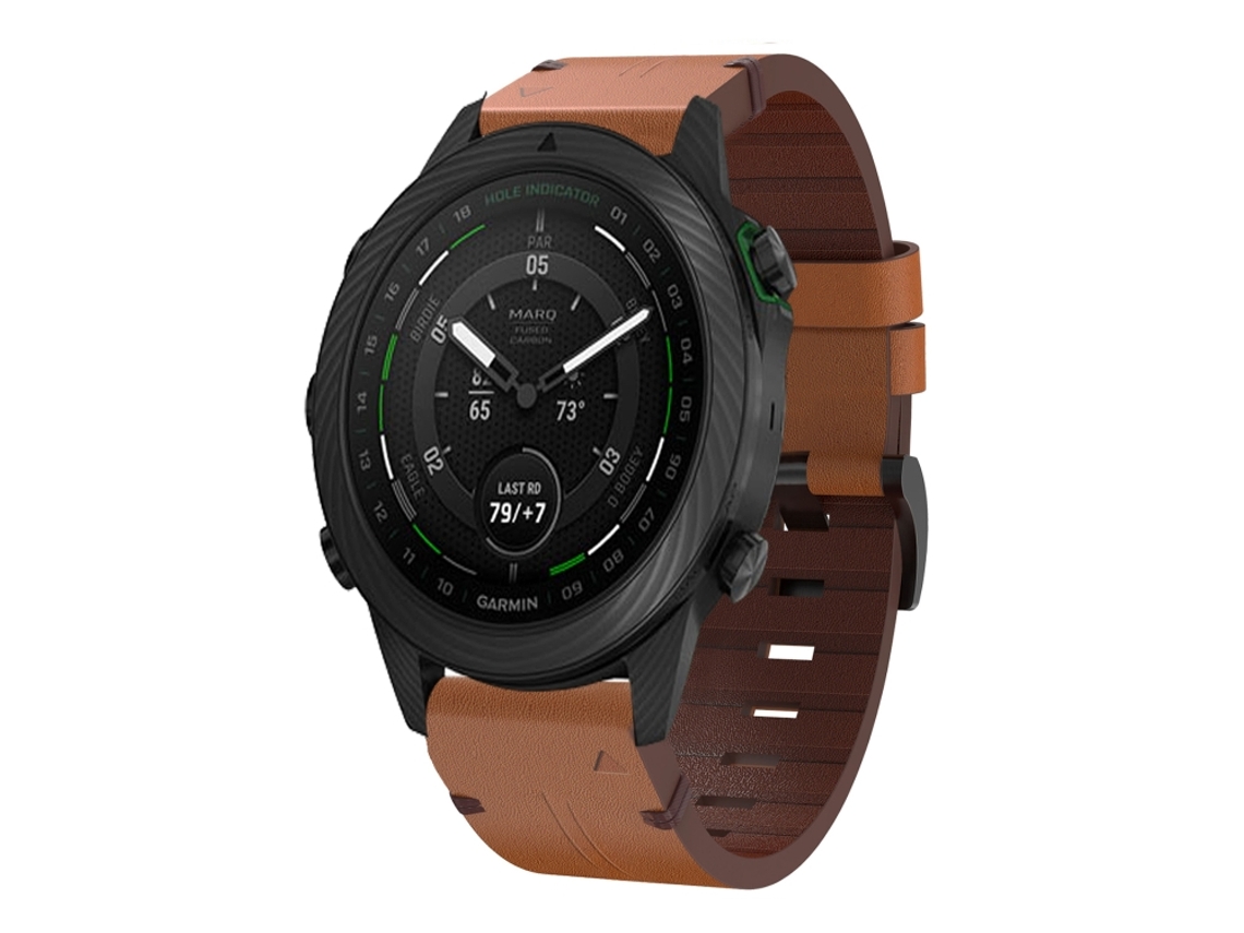 Bracelete para Garmin Marq Golfer XIAOMOYU em Couro com Fivela de Aço Marrom