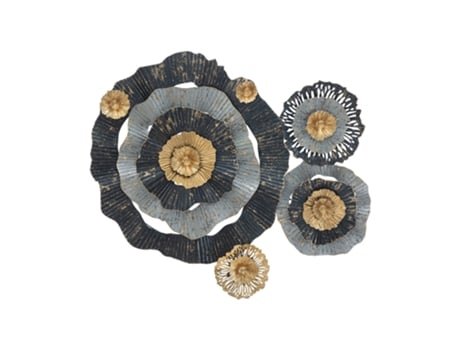 Decoração de parede 3d em metal multicolorido floral Otos Mauro Ferretti