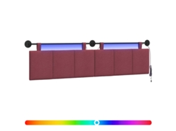 Conjunto 1 Cabeceira Suspensa Vidaxl Vermelho Veludo (210 X 55 X 5 Cm)
