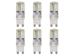 Conjunto de 6 Lâmpadas G9 com 58 Leds, 6w, para Teto Ou Parede, em Silicone CHABERLU