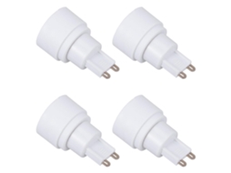 Adaptador De Soquete De Lâmpada G9 Para E14, Branco, Compacto E Fácil De Instalar, Pacote Com 4 Peças.