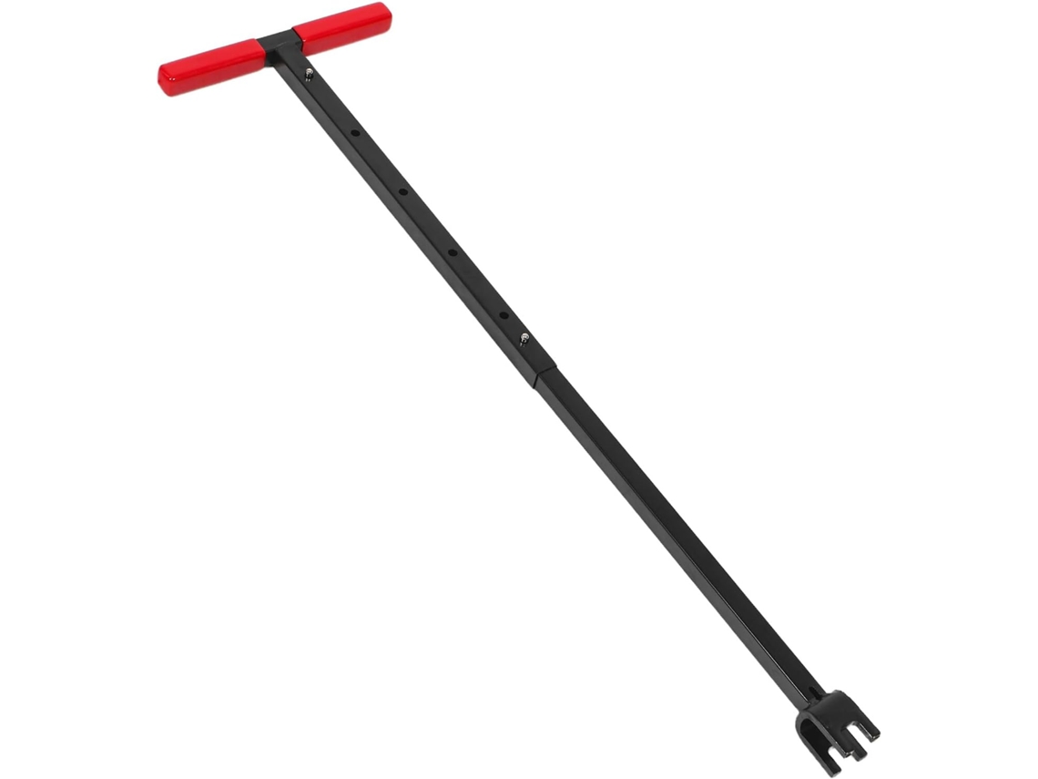 Chave Para Medidor De Água Com Cabo Em T Vermelho E Extensão Telescópica De Aço.