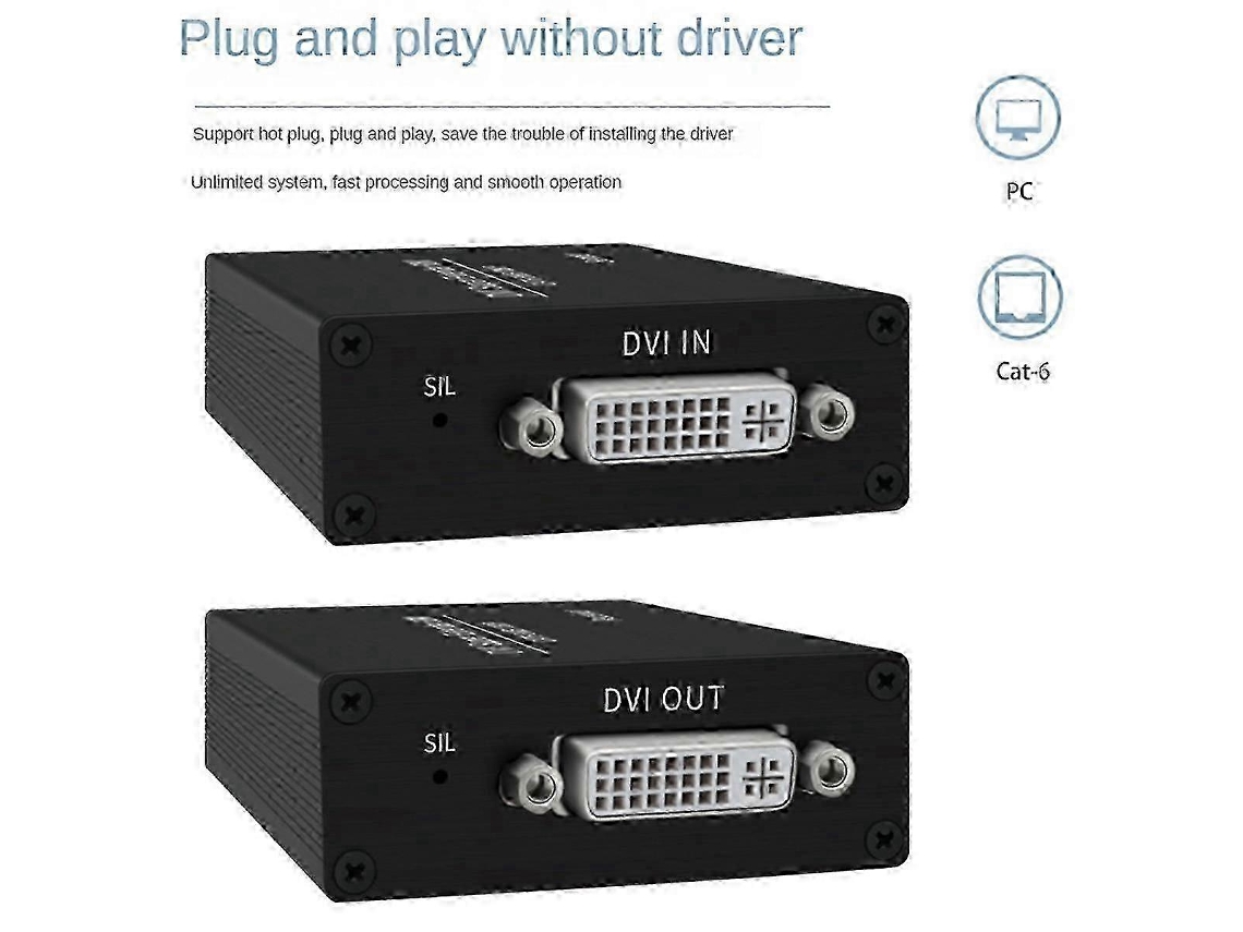 Extensor Dvi Adaptador Ethernet, Hd 1920x1200, Tomada Ue
