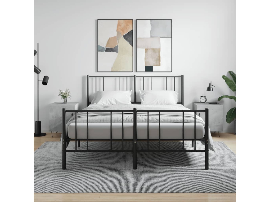 Vidaxl Mesa Cabeceira 2pcs 40x40x50 Cm Derivados Madeira Cinza Cimento