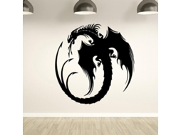 Adesivo De Parede Criativo Com Dragão, Arte Decorativa Para Parede, Adesivo De Vinil Removível, Mural Para Quartos, 58 X 58 Cm
