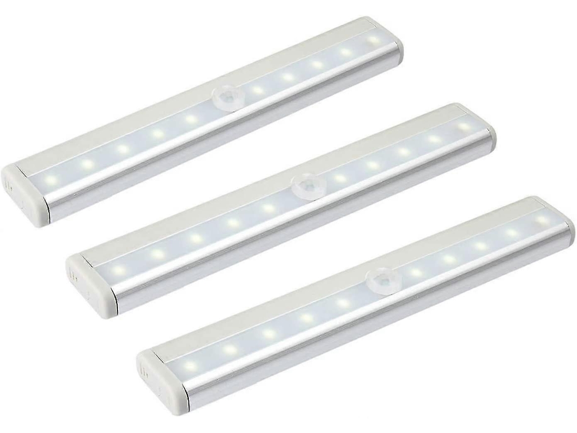 Lurelia, Luz Noturna Led, 0.5w, Sensor Pir, Pilhas Aaa, Magnética, Autoadesiva, Auto, Branco, Pack 10, Armário, Guarda-roupa, Compacta