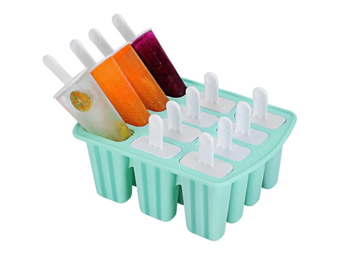 Molde de Popsicles LINJOU de Silicone com 12 Cavidades Reutilizável para Alimentos