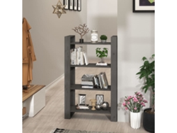 Vidaxl Estante/divisória 80x35x125 Cm Pinho Maciço Cinzento