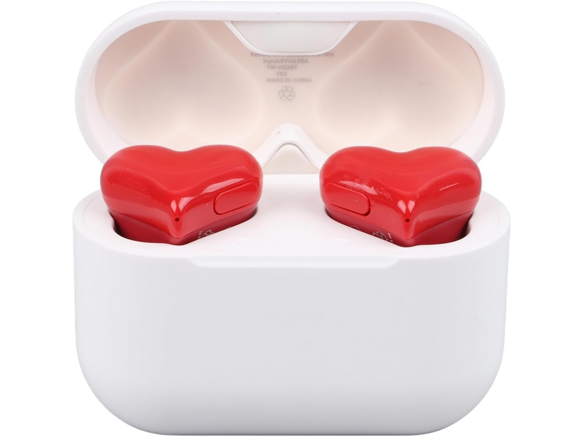 Fones De Ouvido Sem Fio Bluetooth Em Formato Coração Com Cancelamento Ruído, Estéreo, Leves E Com Graves Potentes Hifi