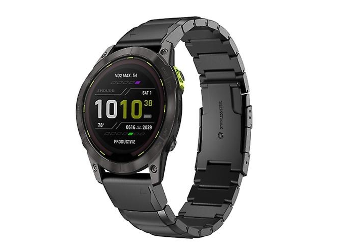 Lurelia Garmin Enduro 2 26mm Pulseira Preta, Acabamento Moderno