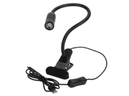 Luz clip on para estudo com pescoço flexível 360°, alimentação usb, material alumínio, luz quente | S/MARCA