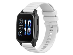 Pulseira De Relógio Lurelia Para Garmin Forerunner Sq2 20 Mm Padrão De Pontos Ondulados Cor Sólida Em Silicone Branco