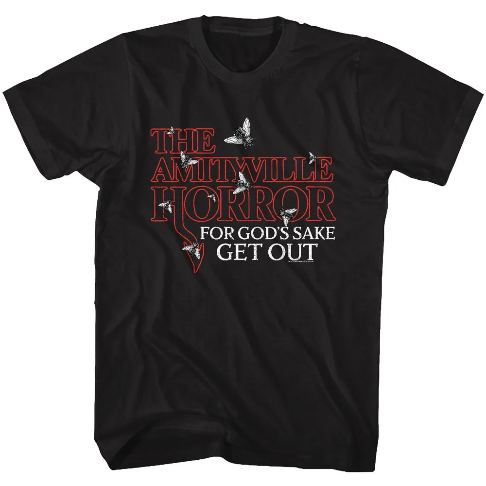 Rockinstone Amityville Horror Movie Flies Black Adult T-shirt Size:xl