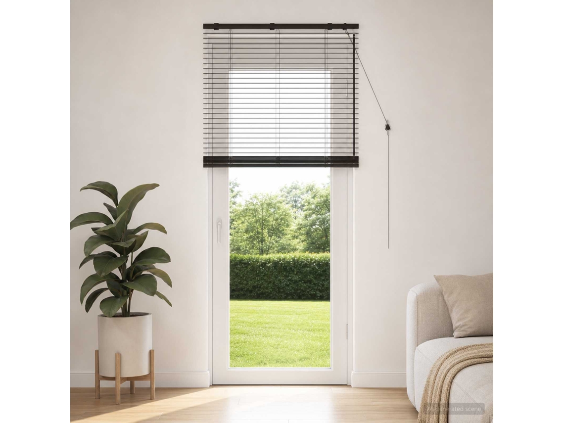 Vidaxl Cortina Veneziana Marrom Escuro 70 X 250 Cm 35 Mm