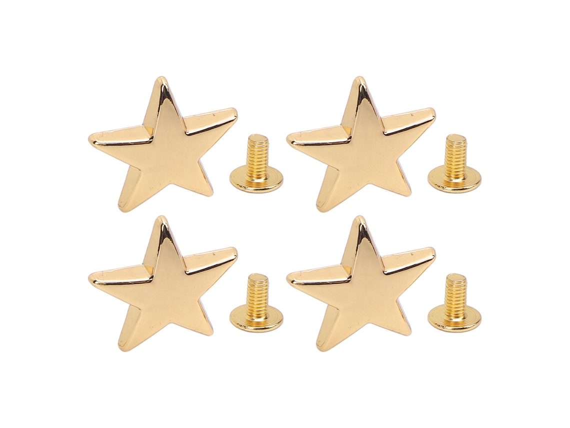 10 Peças De Remaches Estrela De Metal 20mm Liga De Zinco Com Parafusos Ph 7mm Para Roupas Sapatos Jaquetas Dourado