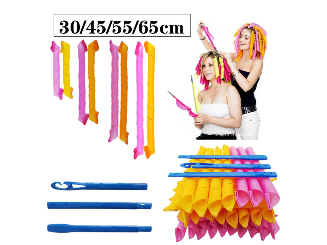 Modelador De Cabelo Macio, Mágico, Diy (30/45/55/65cm), Formato Caracol, Não Ondulado, Cachos Espirais Redondos-aquaforge