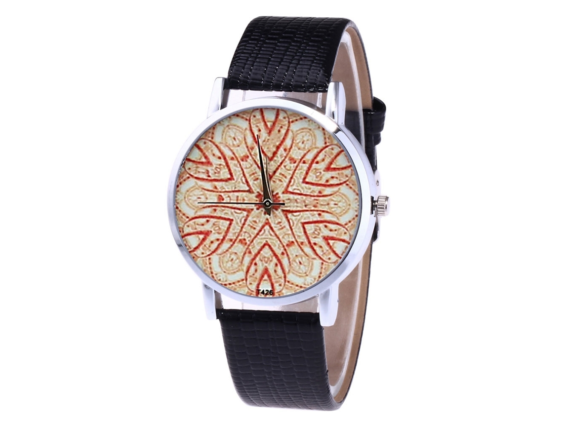 Relógio casual analógico de quartzo Zhoulianfa para homens e mulheres com pulseira de PU (preto)