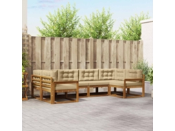 Vidaxl Conjunto De Sofás Para Exterior 6 Unid. Natural E Bege